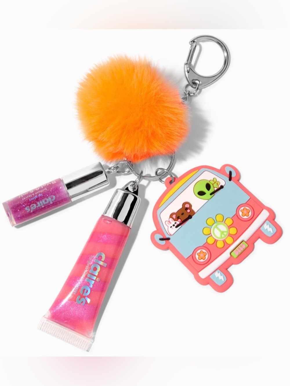 Claire’s Hippie Van Lip Gloss Keychain Bag Charm NWT | Cotton Candy Flavor